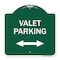 Signmission Valet Parking W/ Bidirectional Arrow, Green & White Aluminum Sign, 18" x 18", GW-1818-22751 A-DES-GW-1818-22751 - alternate 1